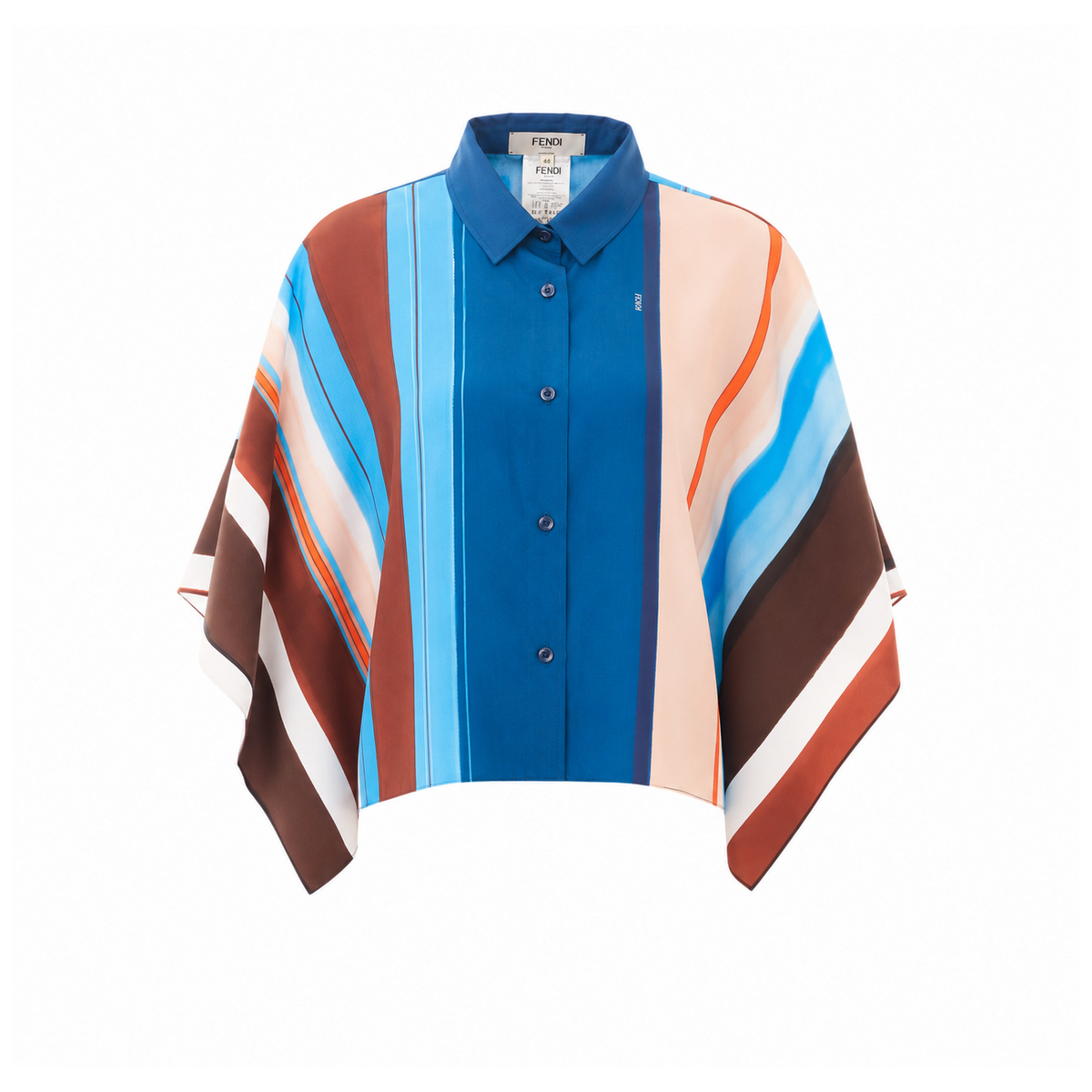 Fendi Women Striped Top With Fendi Mini Logo FENDI