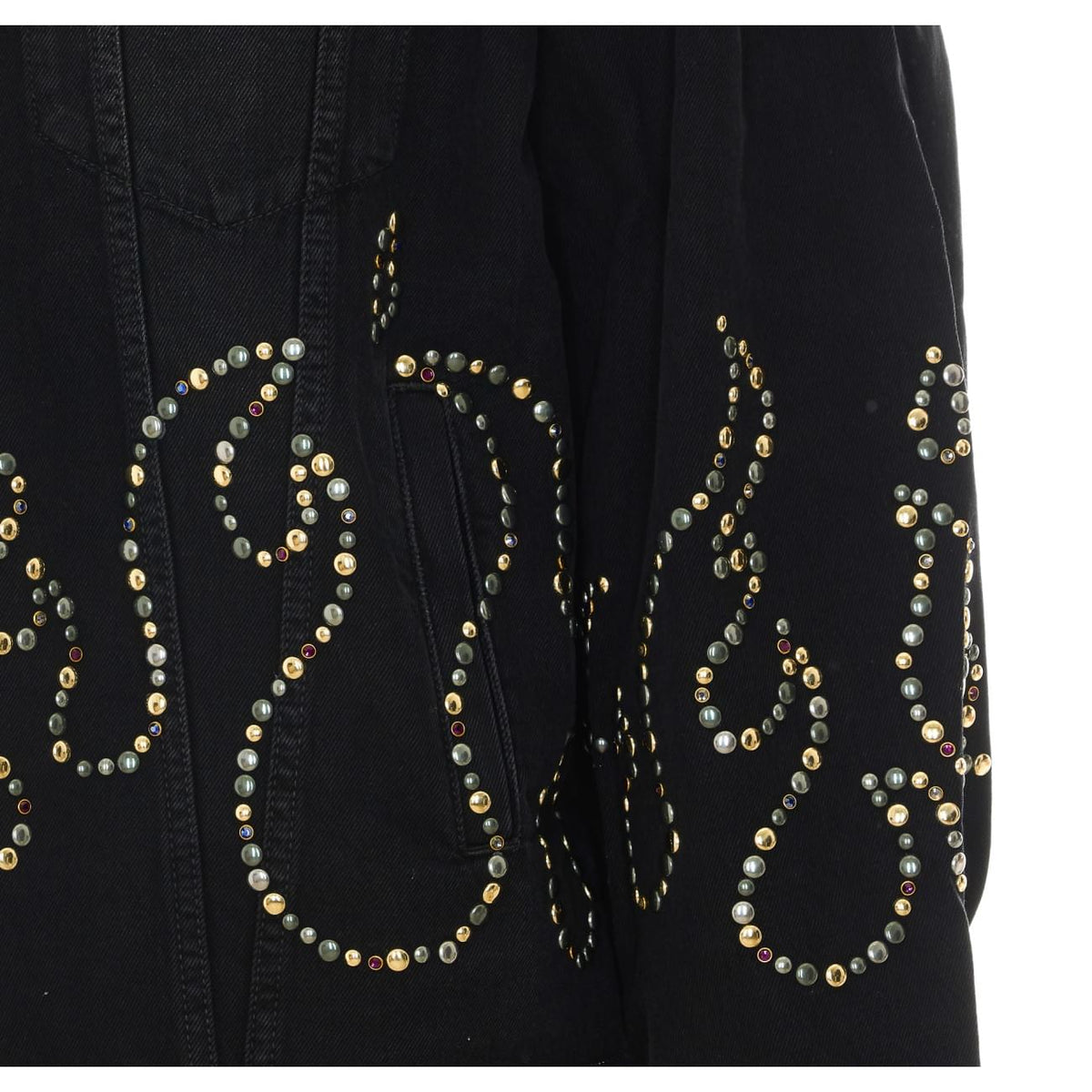 Amiri Men Studs Flames Trucker Jacket AMIRI
