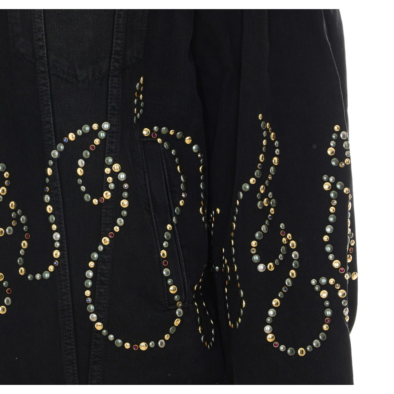 Amiri Men Studs Flames Trucker Jacket AMIRI