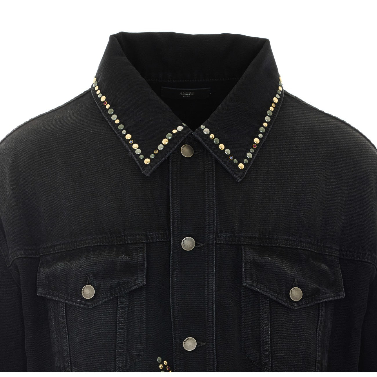 Amiri Men Studs Flames Trucker Jacket AMIRI