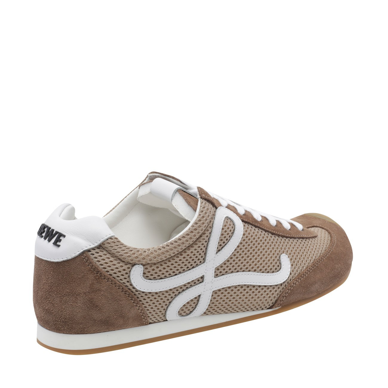 Loewe Men Suede And Fishnet Ballet Runner 2.0 Sneakers LOEWE