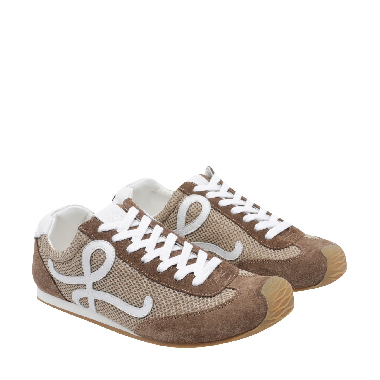 Loewe Men Suede And Fishnet Ballet Runner 2.0 Sneakers
