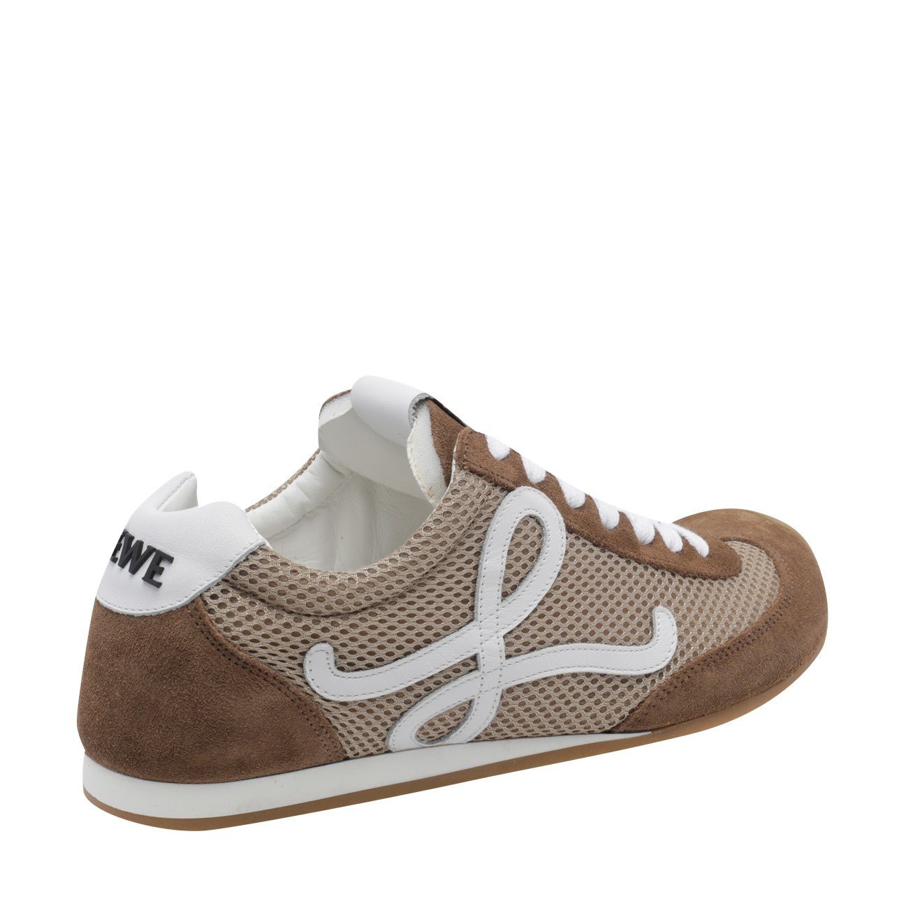 Loewe Women Suede And Fishnet Ballet Runner 2.0 Sneakers LOEWE