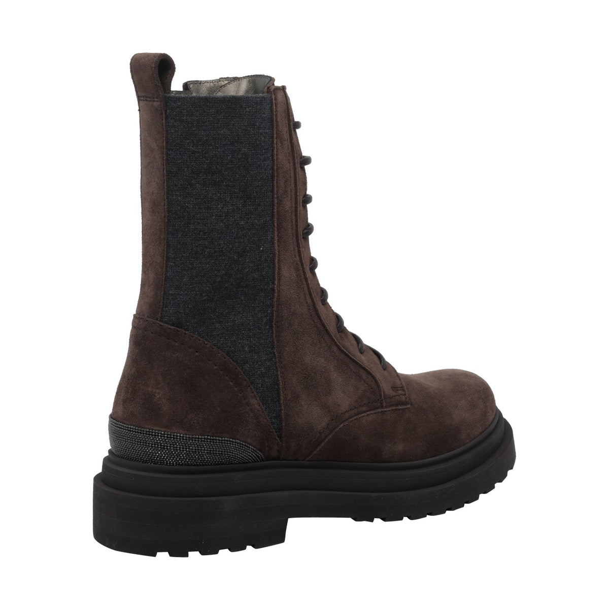 Brunello Cucinelli Women Suede And Wool Booties With Precious Detail BRUNELLO CUCINELLI