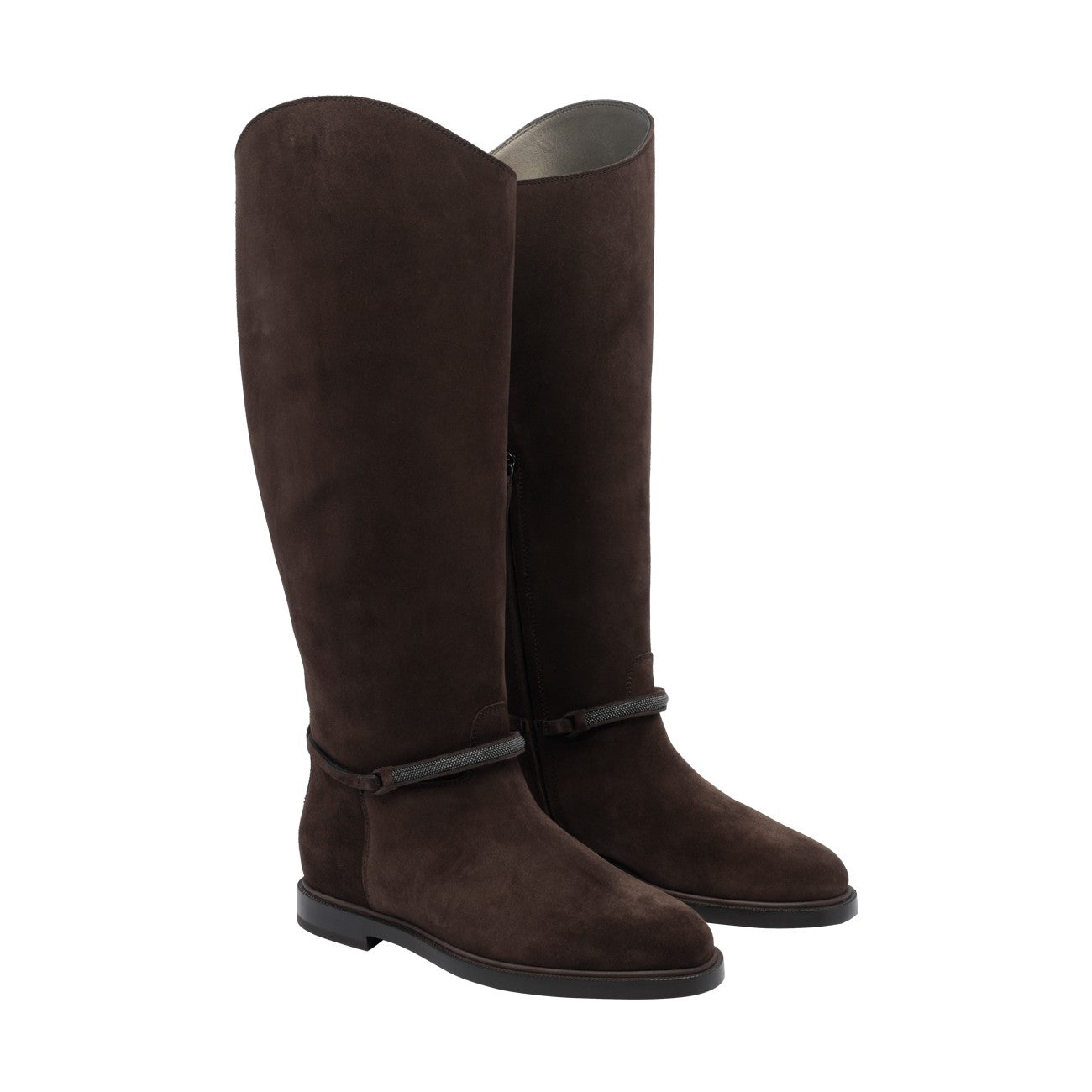Brunello Cucinelli Women Suede Boot With Precious Strap BRUNELLO CUCINELLI