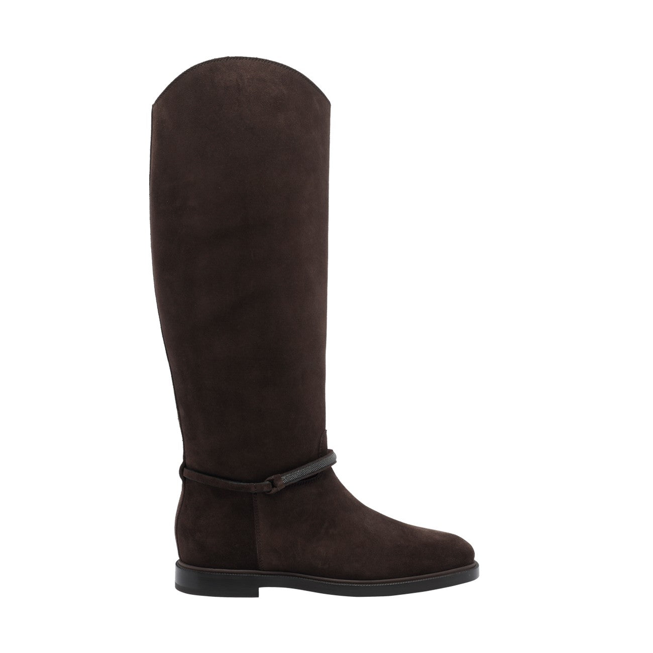 Brunello Cucinelli Women Suede Boot With Precious Strap BRUNELLO CUCINELLI