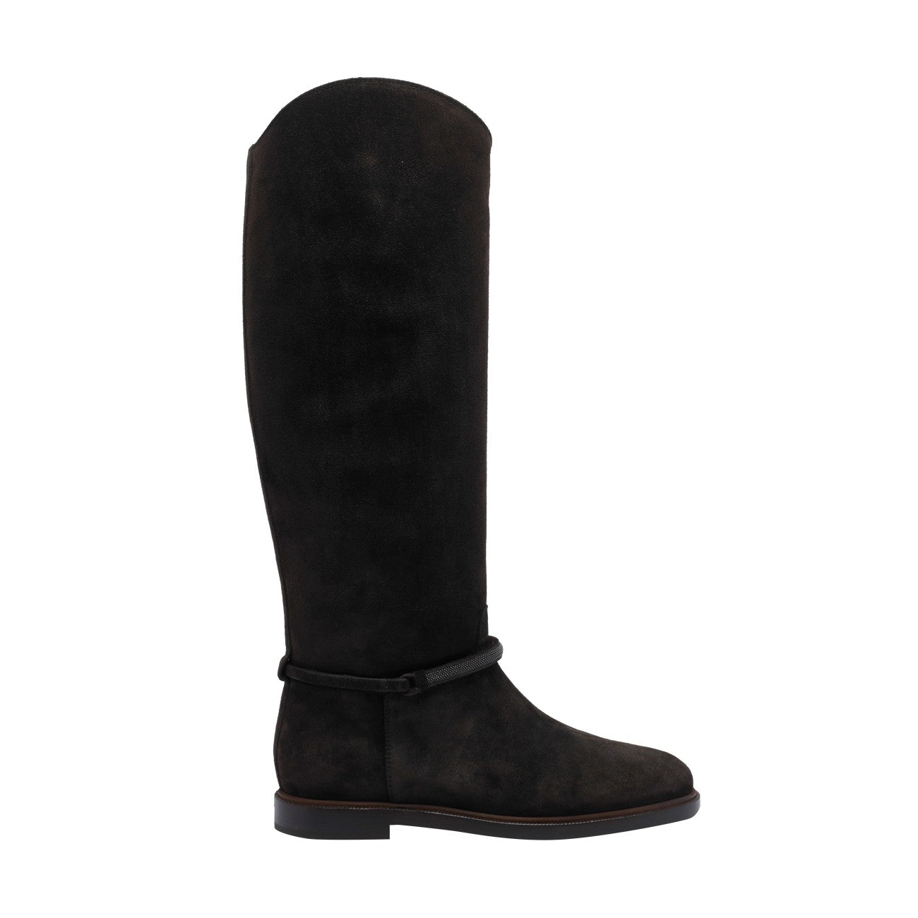 Brunello Cucinelli Women Suede Boots With Precious Strap BRUNELLO CUCINELLI