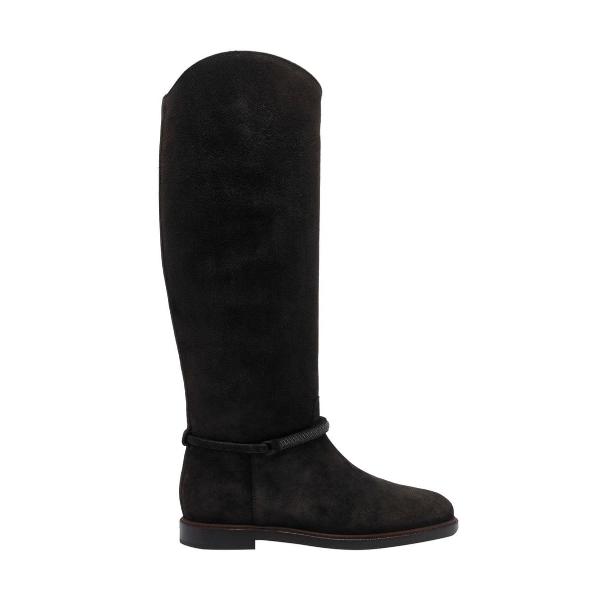 Brunello Cucinelli Women Suede Boots With Precious Strap BRUNELLO CUCINELLI