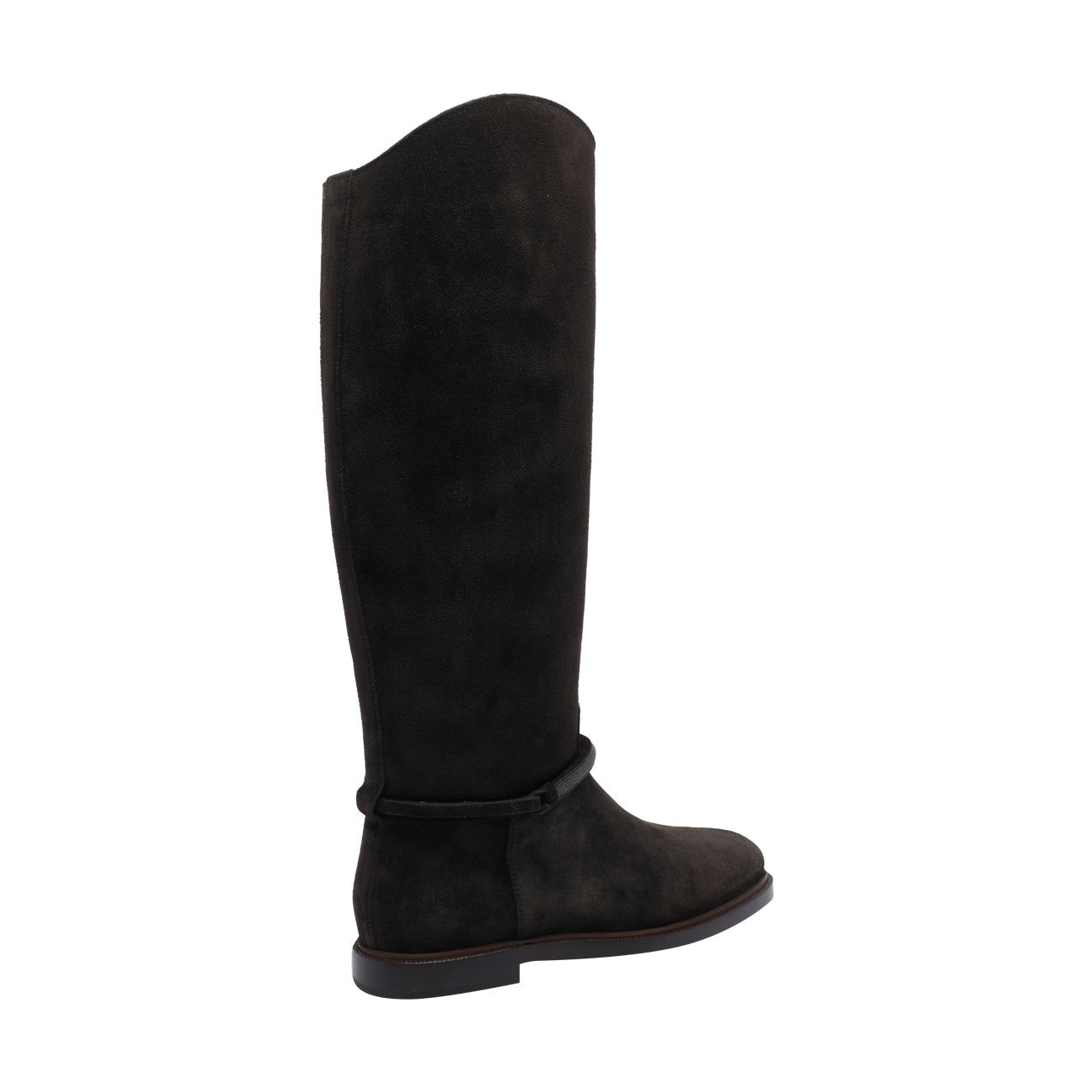 Brunello Cucinelli Women Suede Boots With Precious Strap BRUNELLO CUCINELLI