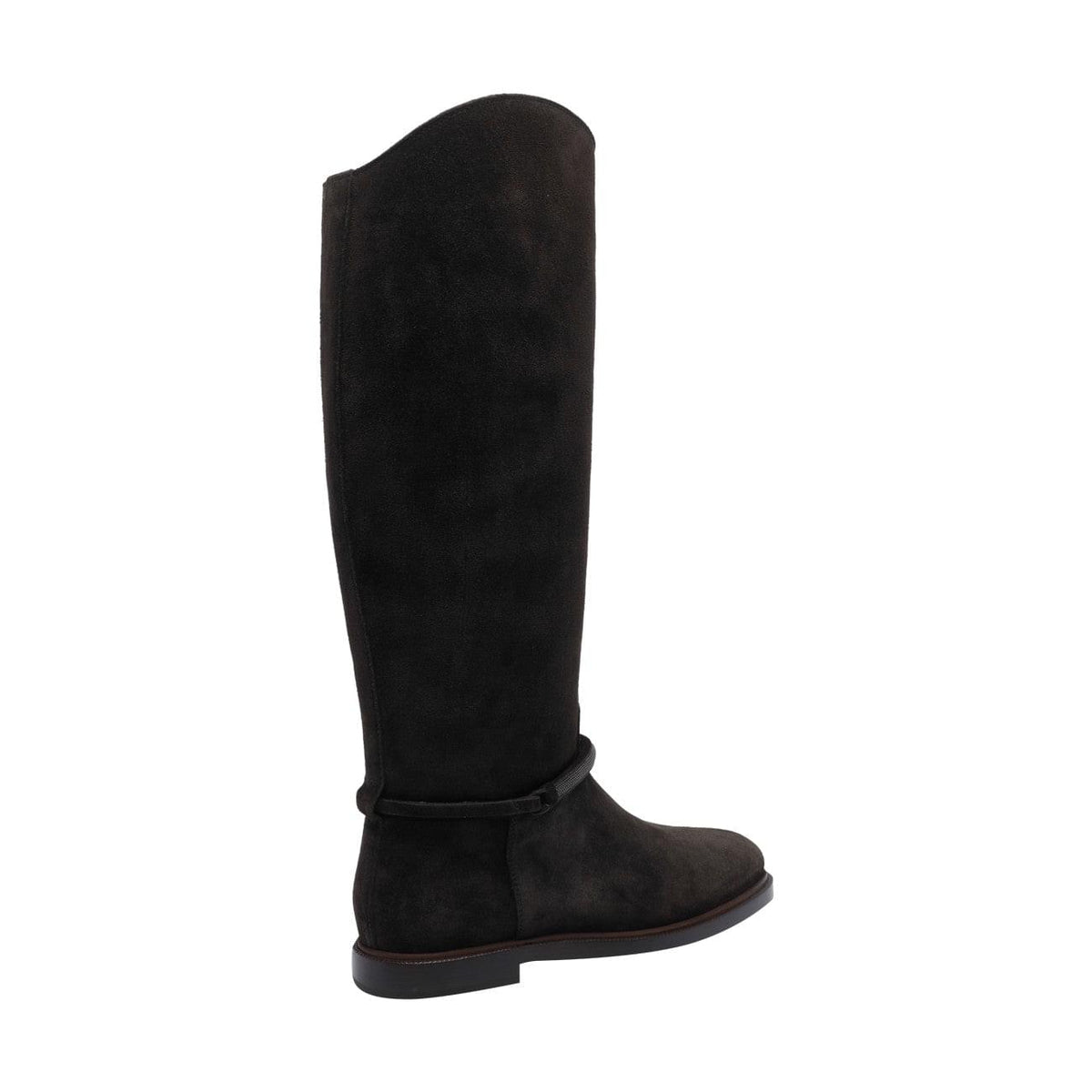 Brunello Cucinelli Women Suede Boots With Precious Strap BRUNELLO CUCINELLI