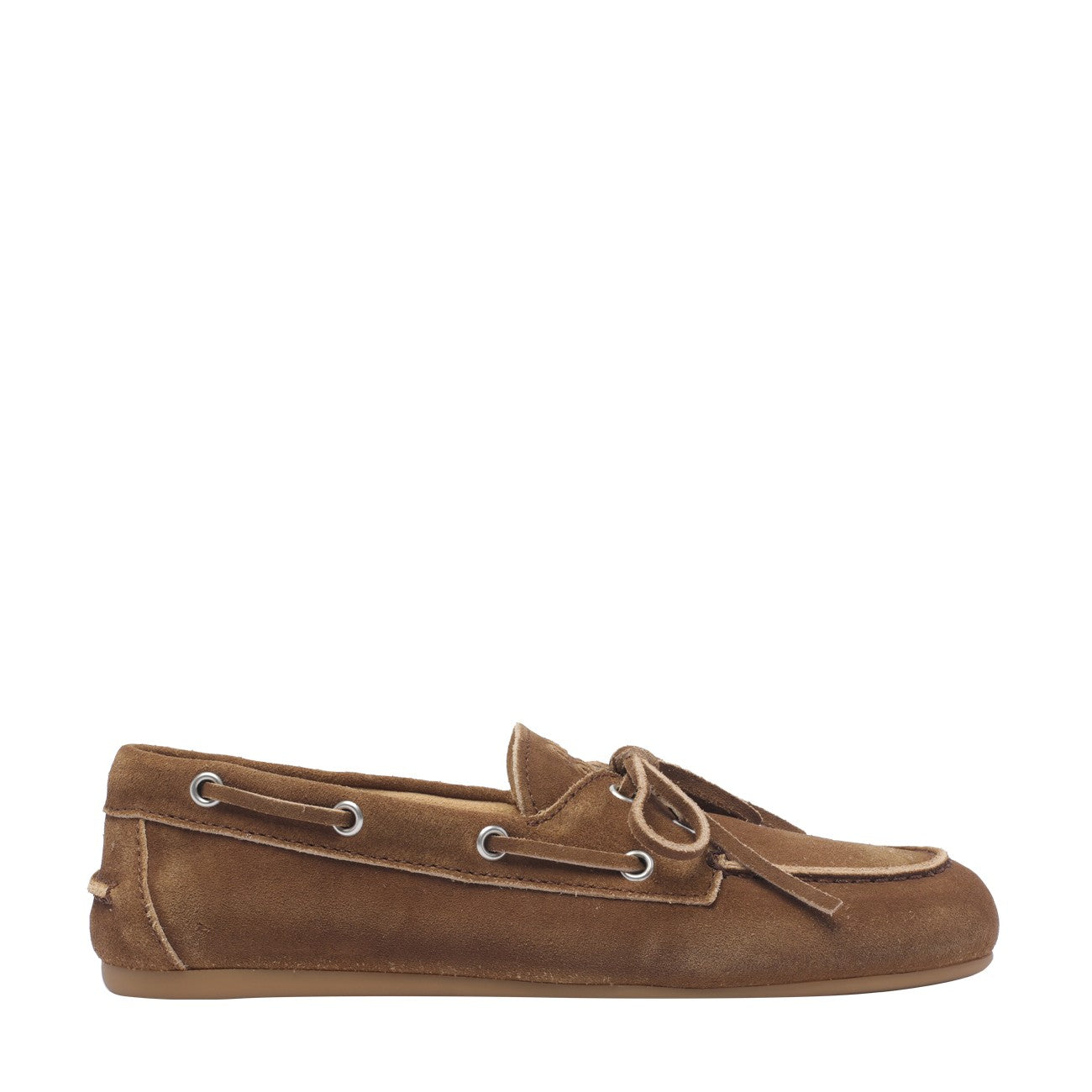 Miu Miu Women Suede Faded Deck Loafers MIU MIU