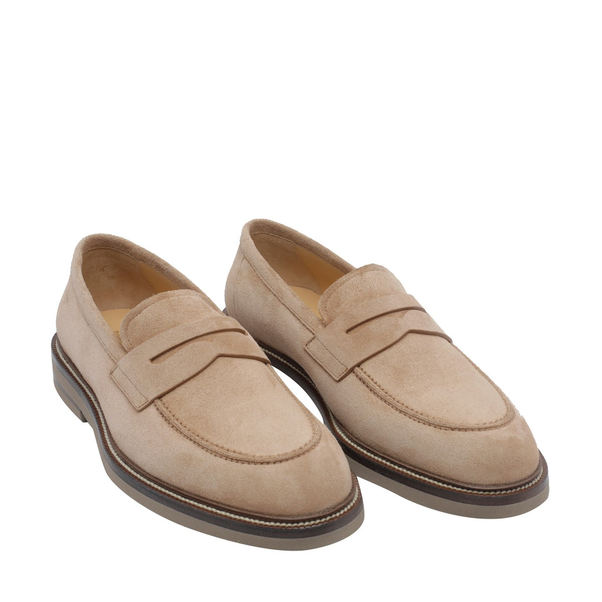 Brunello Cucinelli Men Suede Penny Loafers BRUNELLO CUCINELLI