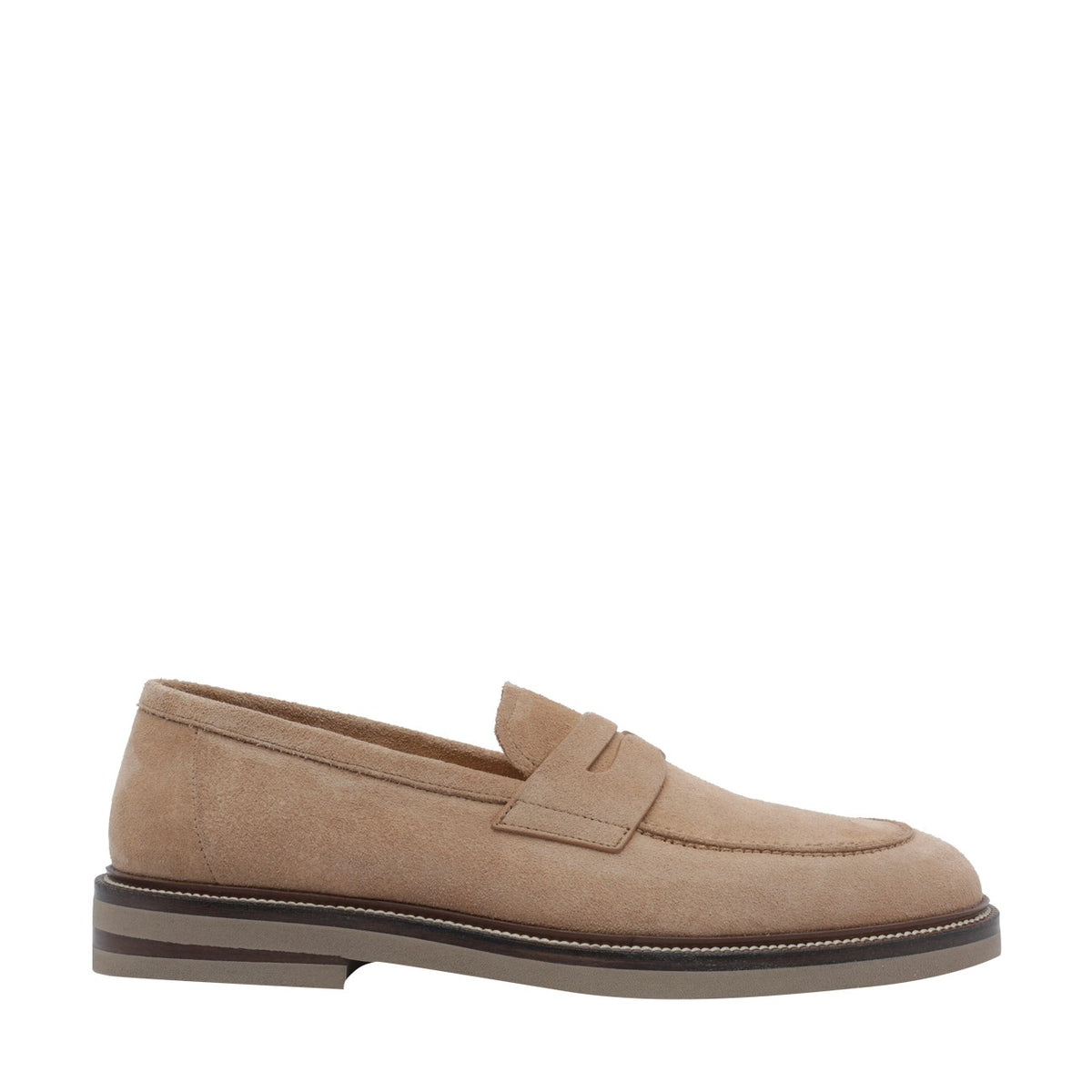 Brunello Cucinelli Men Suede Penny Loafers BRUNELLO CUCINELLI