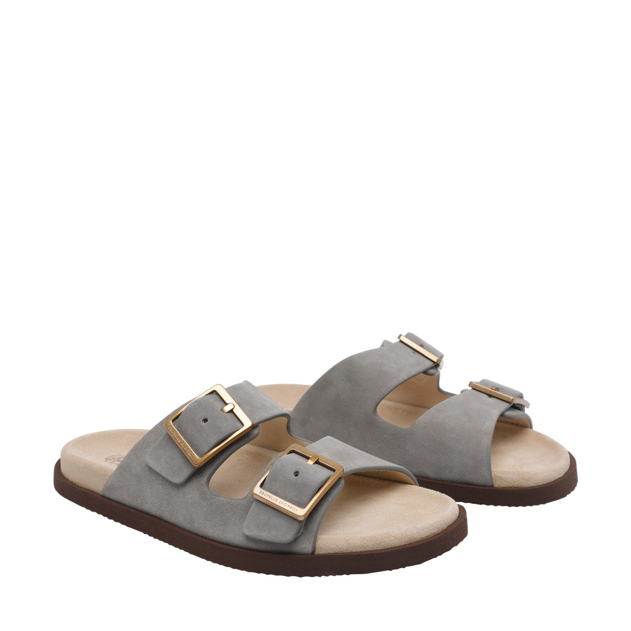 Brunello Cucinelli Men Suede Slides BRUNELLO CUCINELLI