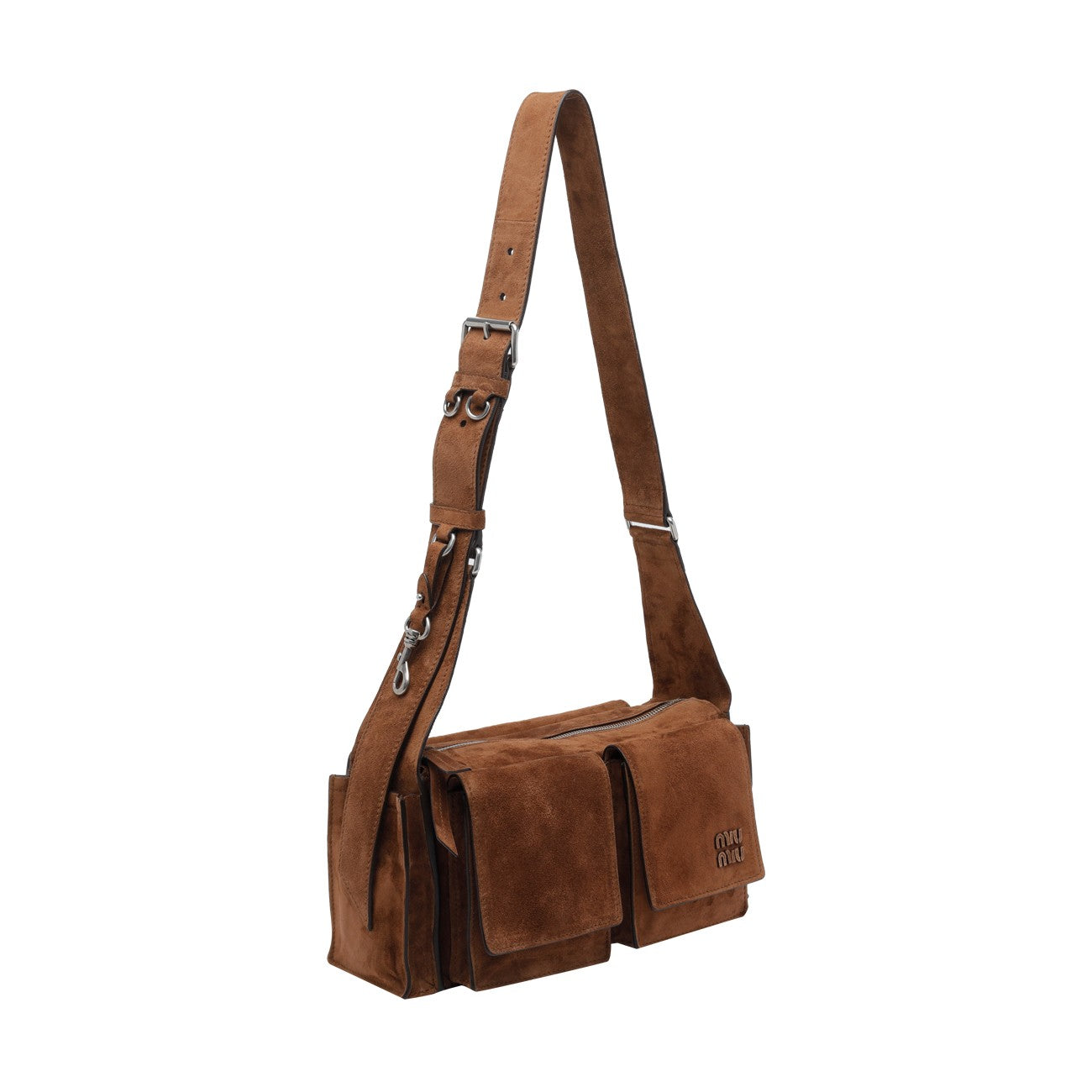 Miu Miu Women Suede Utilitaire Crossbody Bag MIU MIU