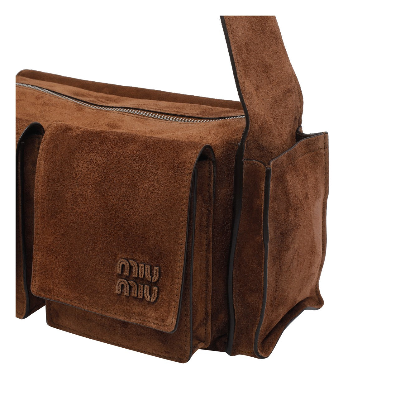 Miu Miu Women Suede Utilitaire Crossbody Bag MIU MIU