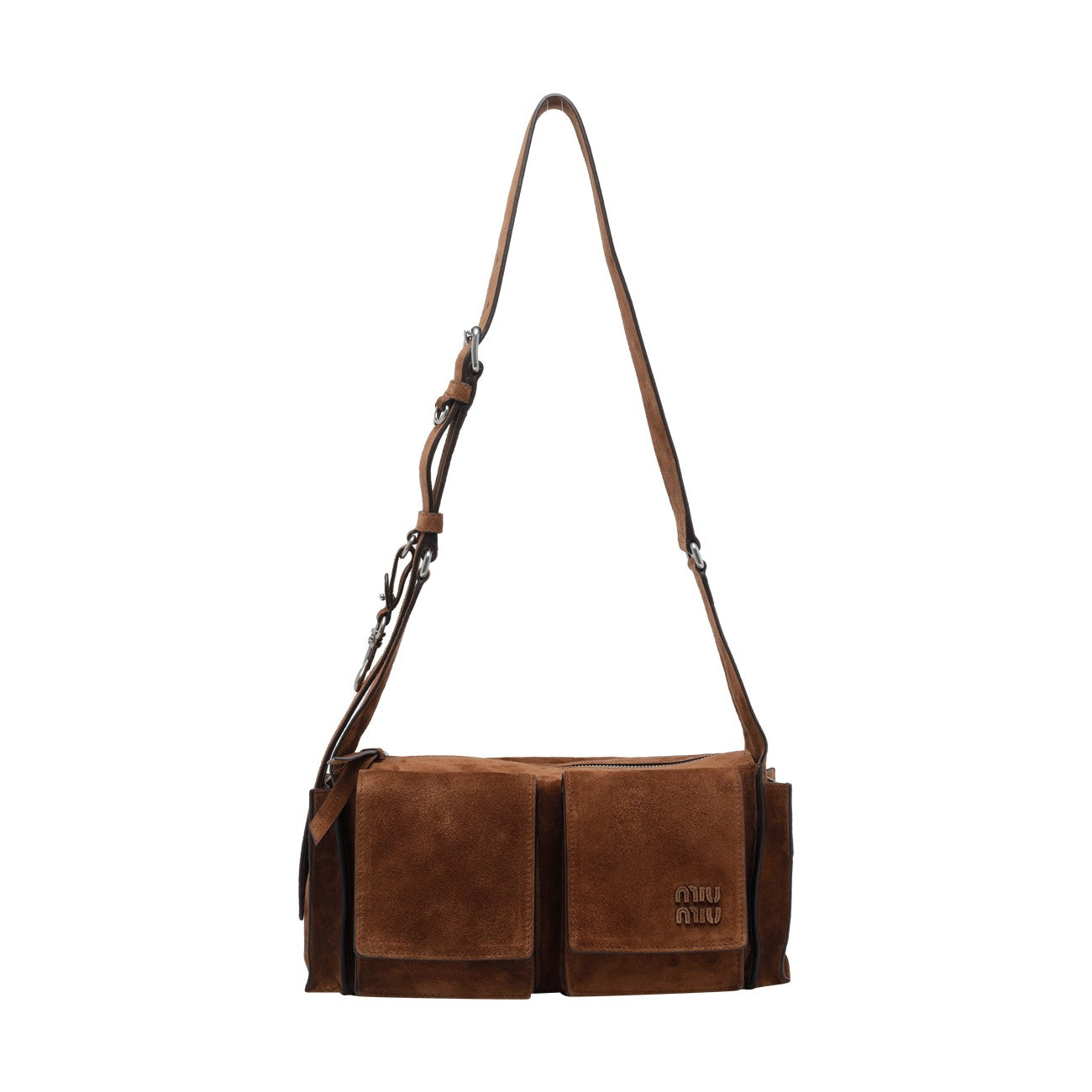 Miu Miu Women Suede Utilitaire Crossbody Bag MIU MIU