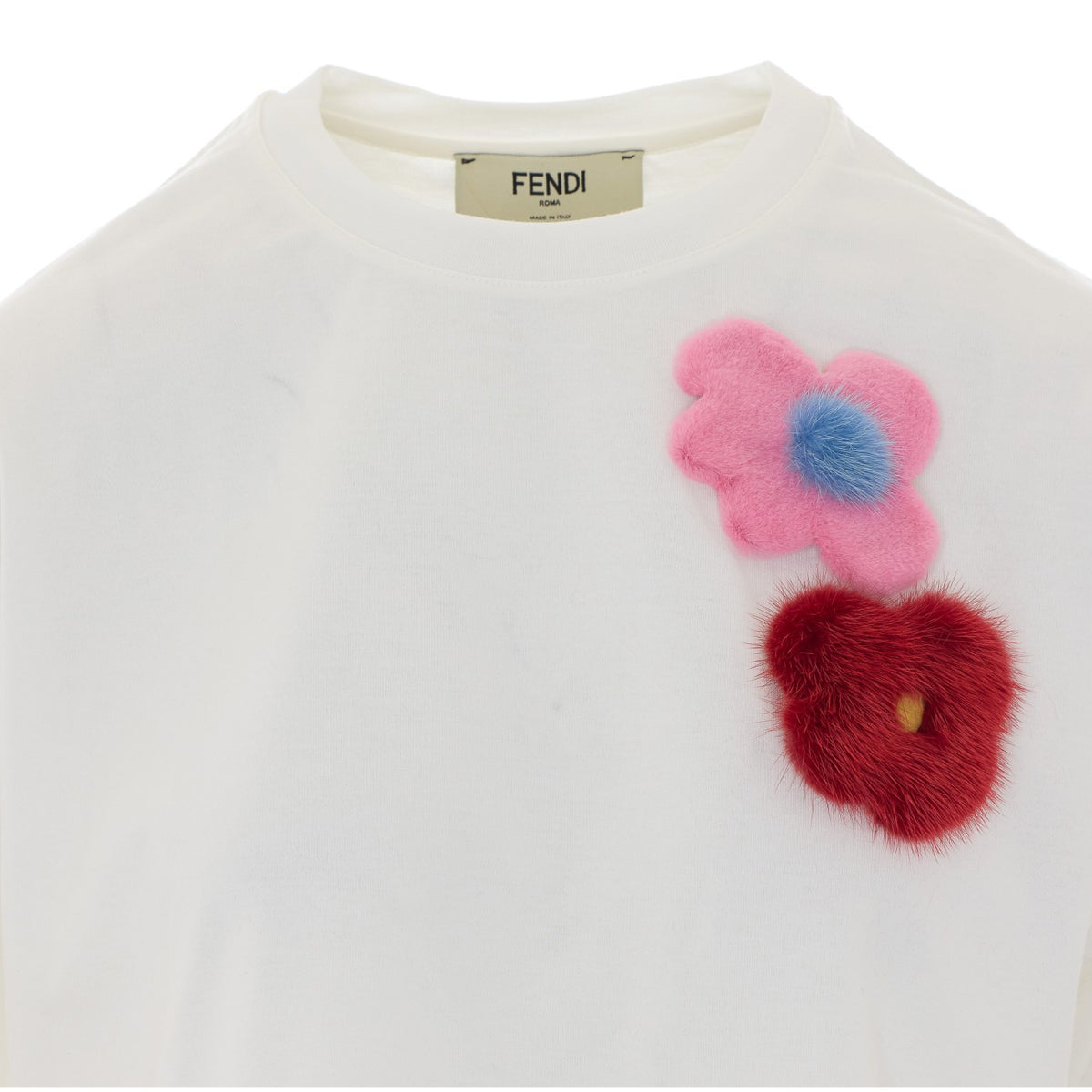 Fendi Women Sunny Side Flowers Brooches T-Shirt FENDI