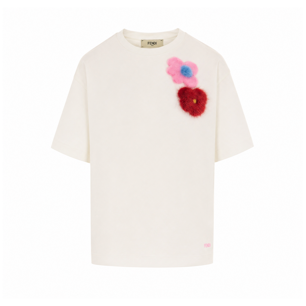 Fendi Women Sunny Side Flowers Brooches T-Shirt FENDI