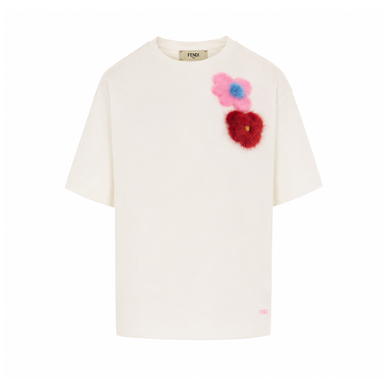 Fendi Women Sunny Side Flowers Brooches T-Shirt FENDI