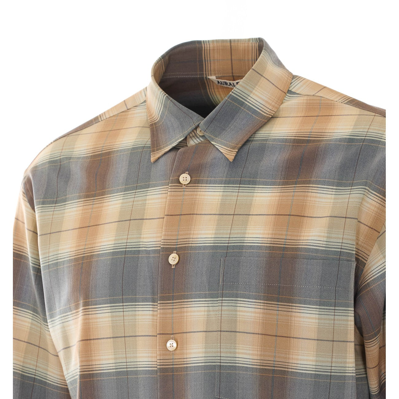 Auralee Men Super Light Check Shirt AURALEE