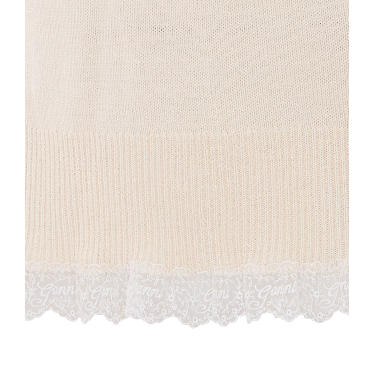 Ganni Women Sweater With Lace Detail GANNI