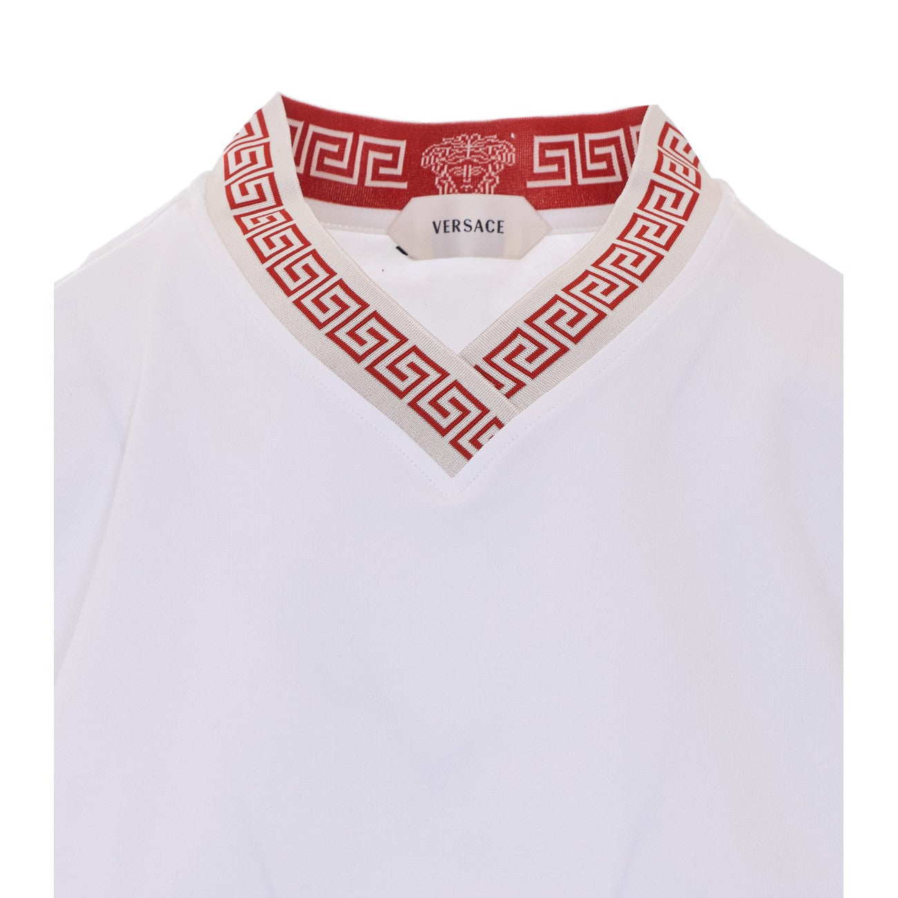 Versace Women T-Shirt With Greca And Medusa Motif On Profiles VERSACE