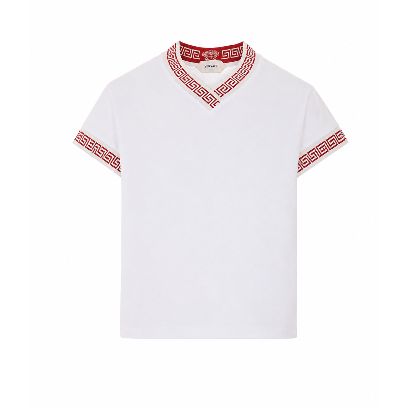 Versace Women T-Shirt With Greca And Medusa Motif On Profiles VERSACE