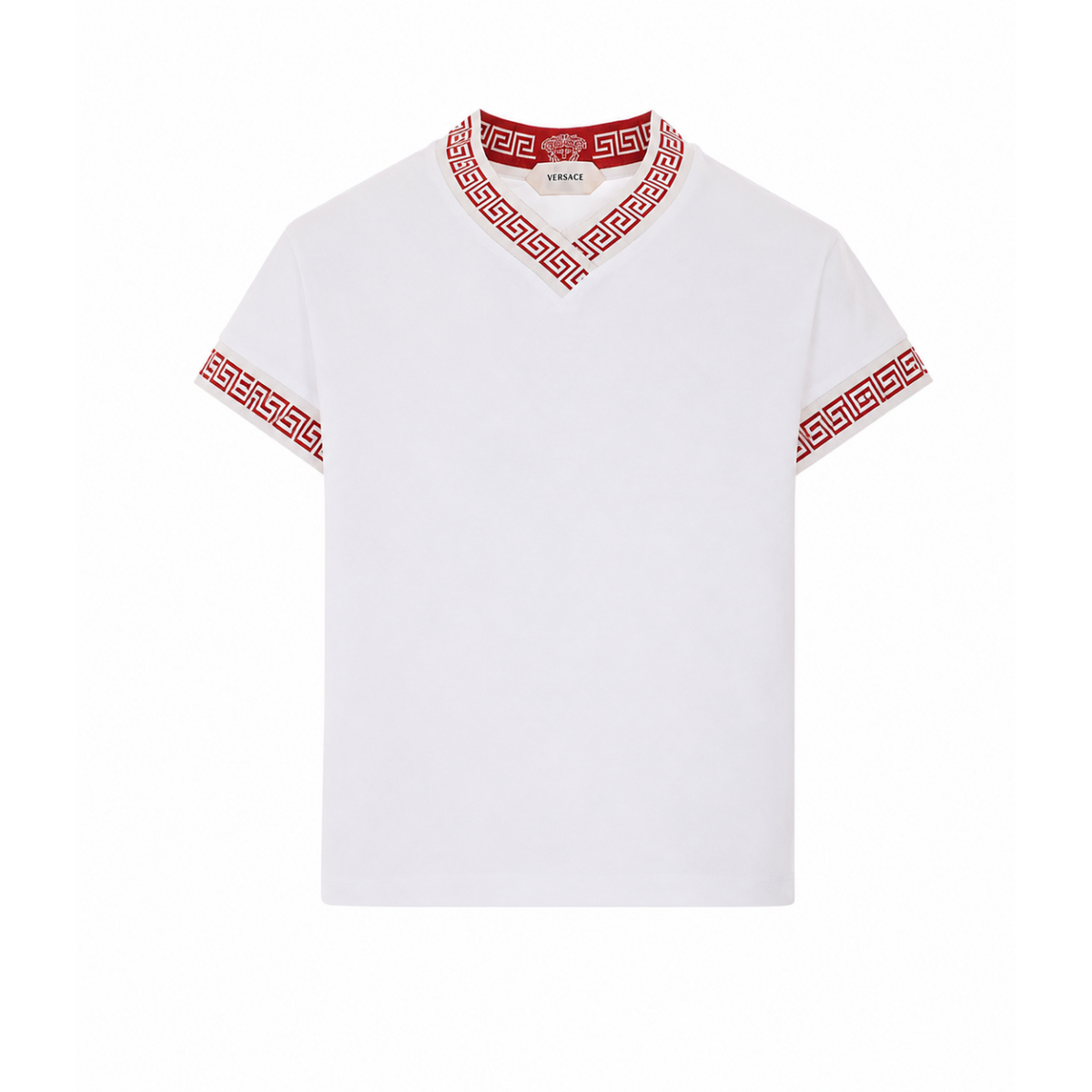Versace Women T-Shirt With Greca And Medusa Motif On Profiles VERSACE