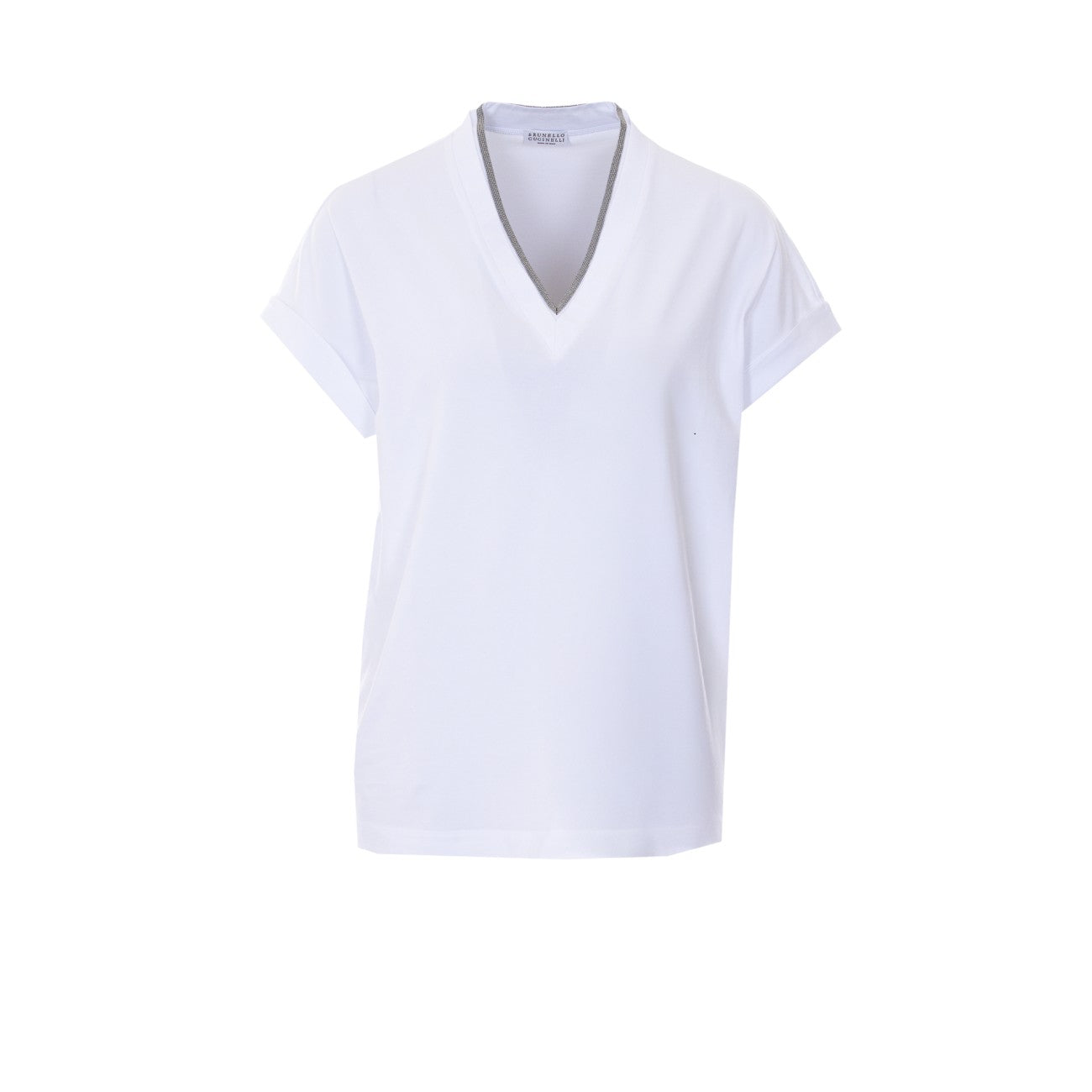 Brunello Cucinelli Women T-Shirt With Monile Neck BRUNELLO CUCINELLI