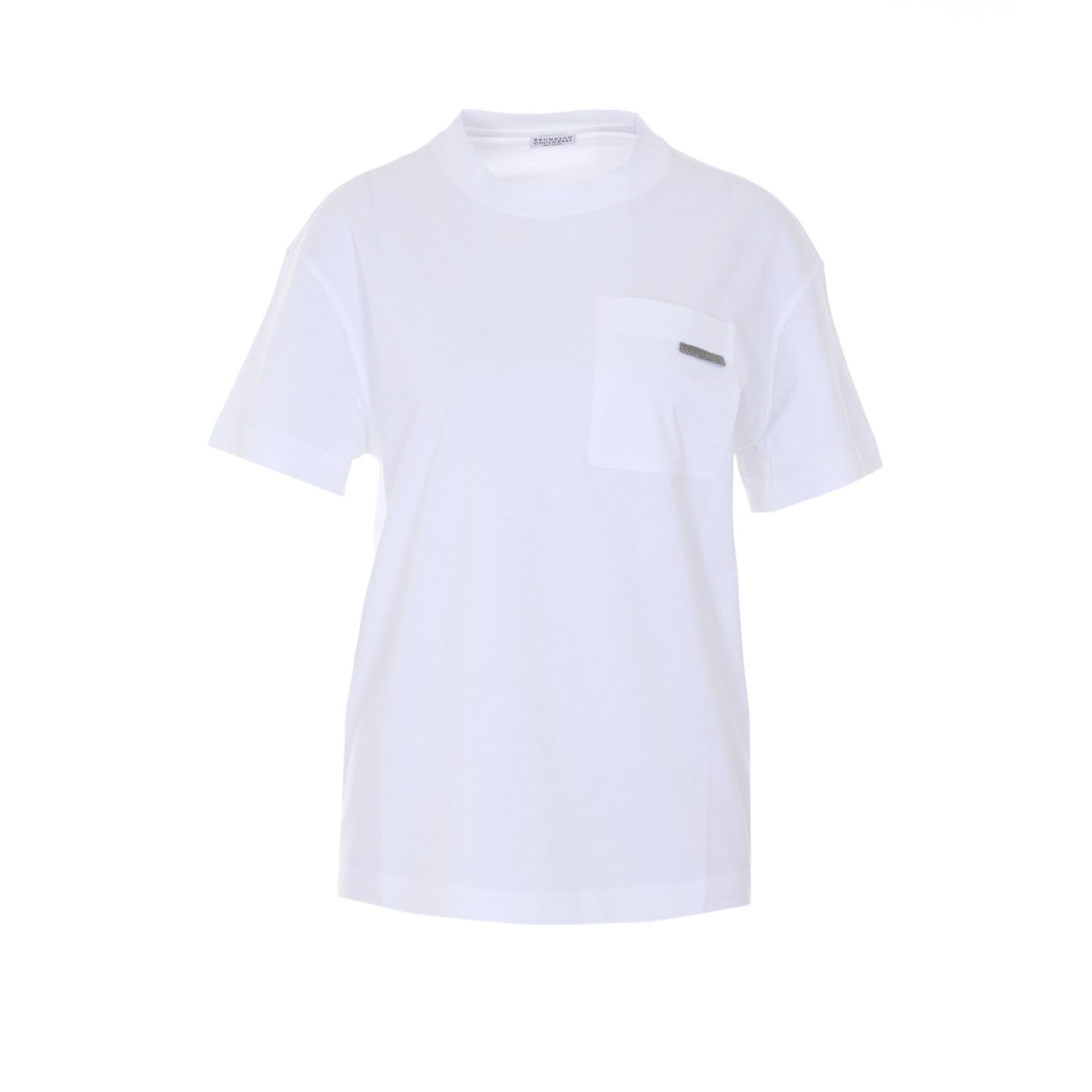 Brunello Cucinelli Women T-Shirt With Shiny Tab BRUNELLO CUCINELLI