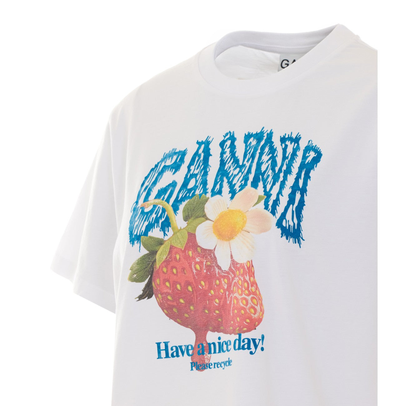 Ganni Women T-Shirt With Strawberry GANNI