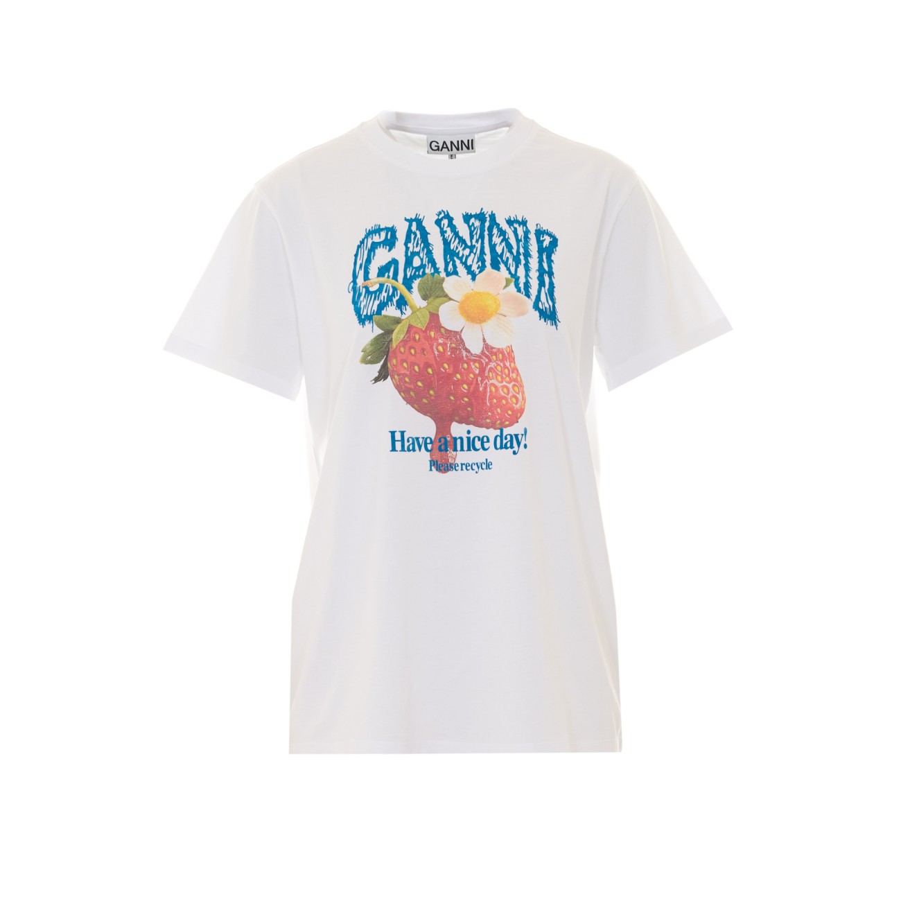 Ganni Women T-Shirt With Strawberry GANNI