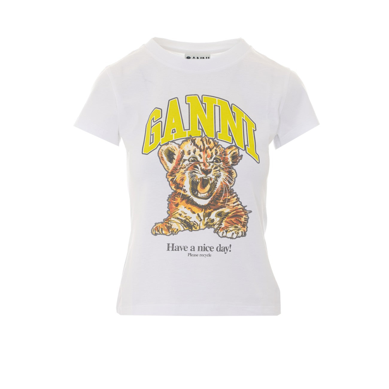 Ganni Women T-Shirt With Tiger GANNI