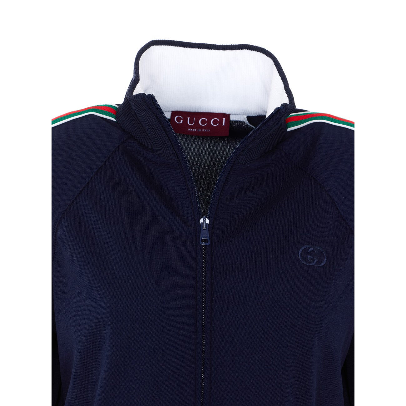 Gucci Women Technical Jersey Jacket With Zipper And Web GUCCI