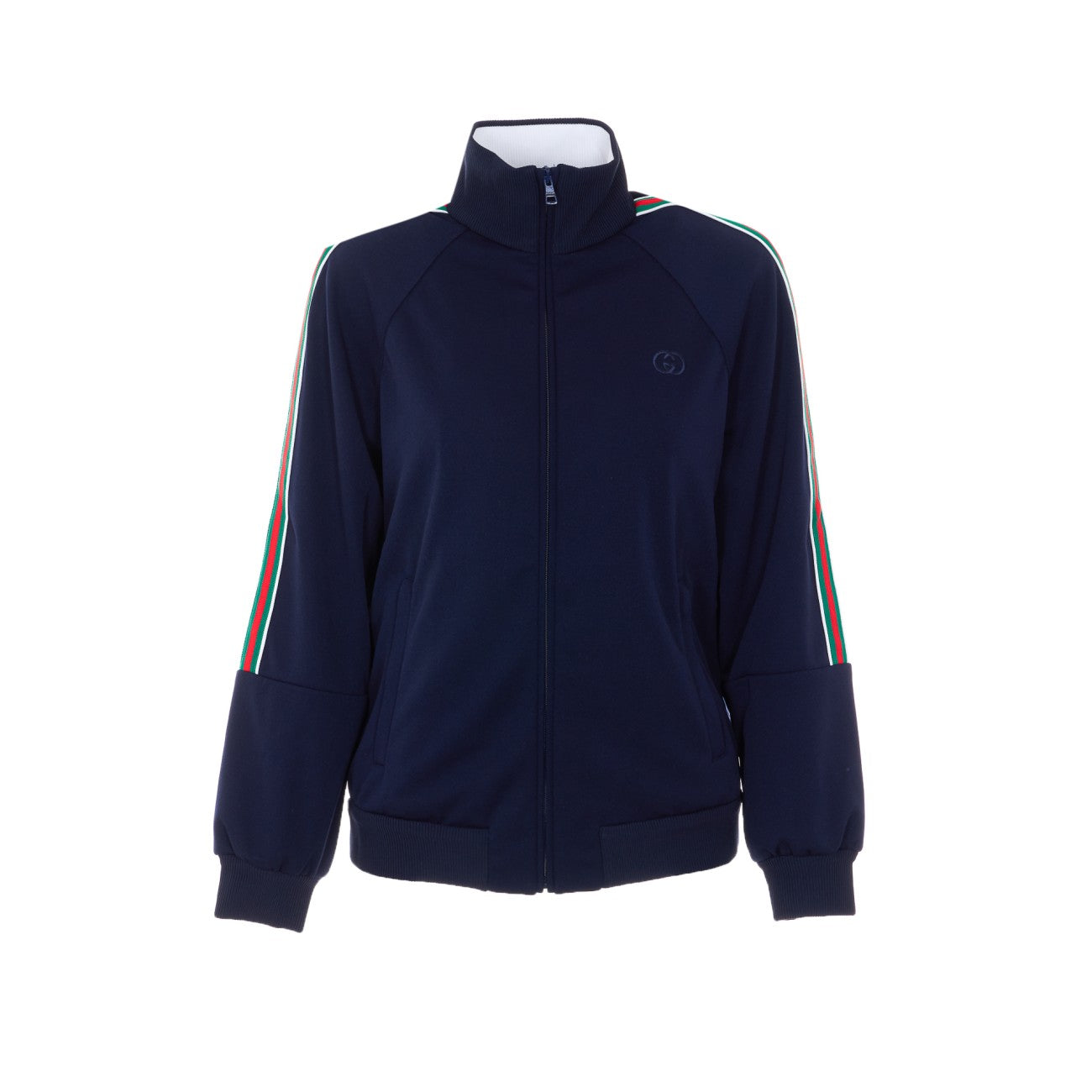 Gucci Women Technical Jersey Jacket With Zipper And Web GUCCI