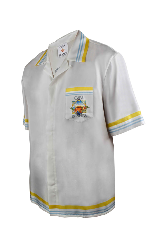 Casablanca Men Flower Court Icon Satin Shirt CASABLANCA