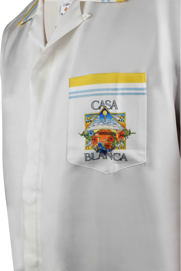 Casablanca Men Flower Court Icon Satin Shirt CASABLANCA