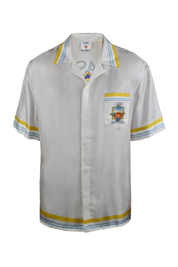Casablanca Men Flower Court Icon Satin Shirt CASABLANCA