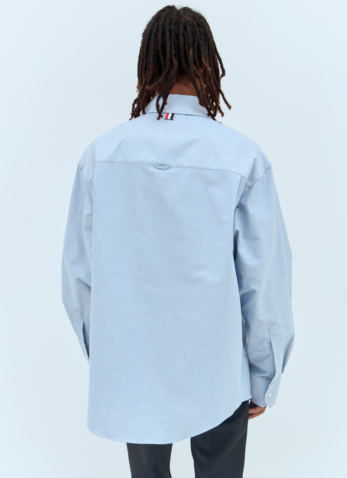 Thom Browne Men Oversized Striped Shirt THOM BROWNE
