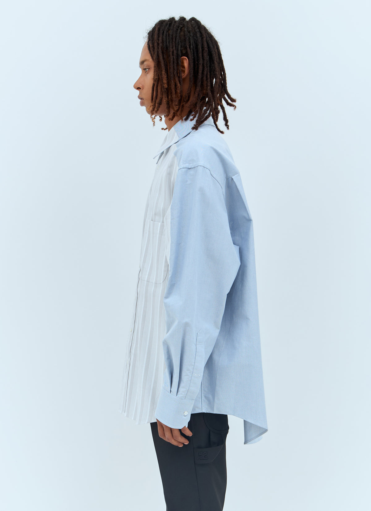 Thom Browne Men Oversized Striped Shirt THOM BROWNE
