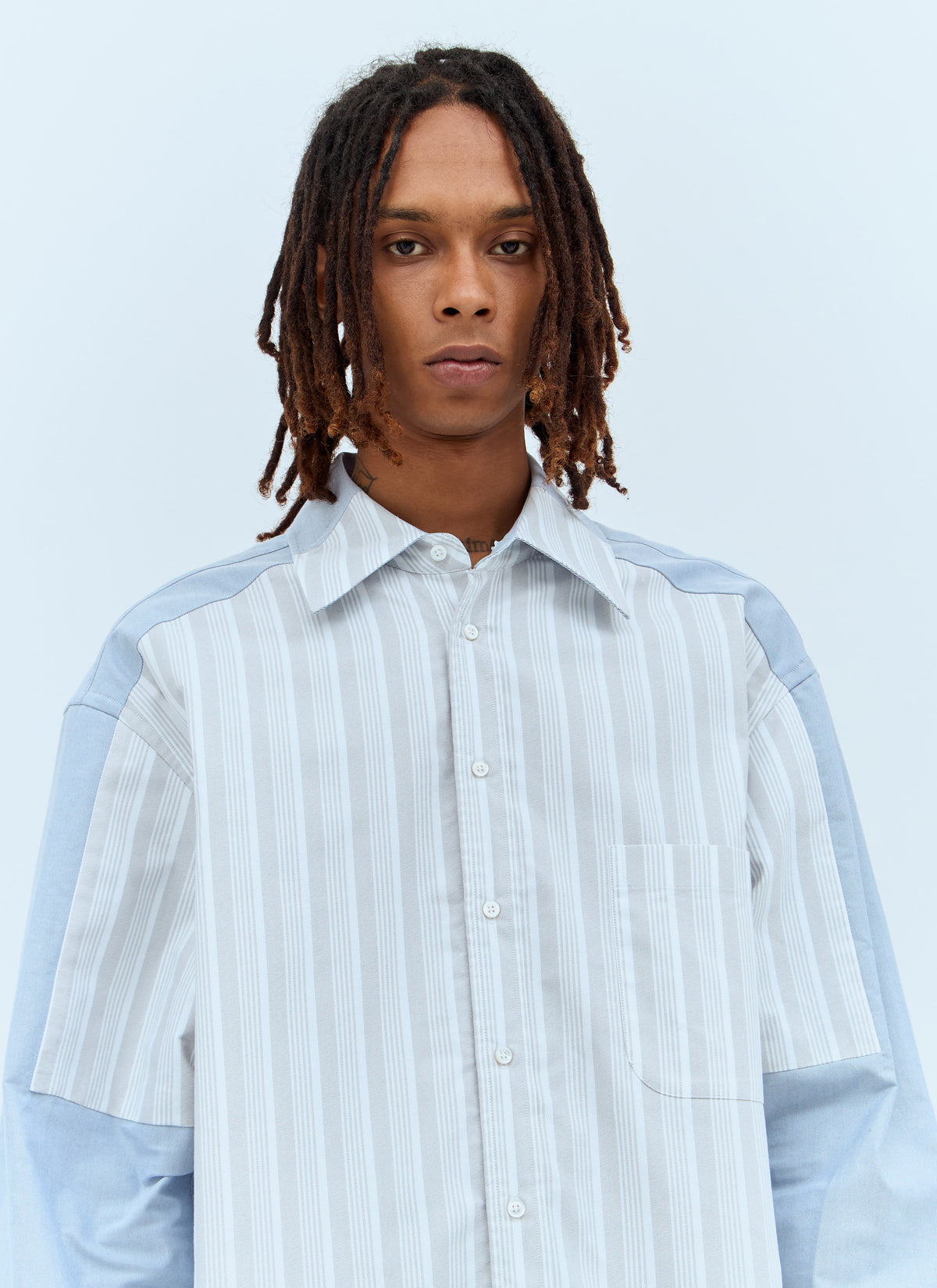 Thom Browne Men Oversized Striped Shirt THOM BROWNE