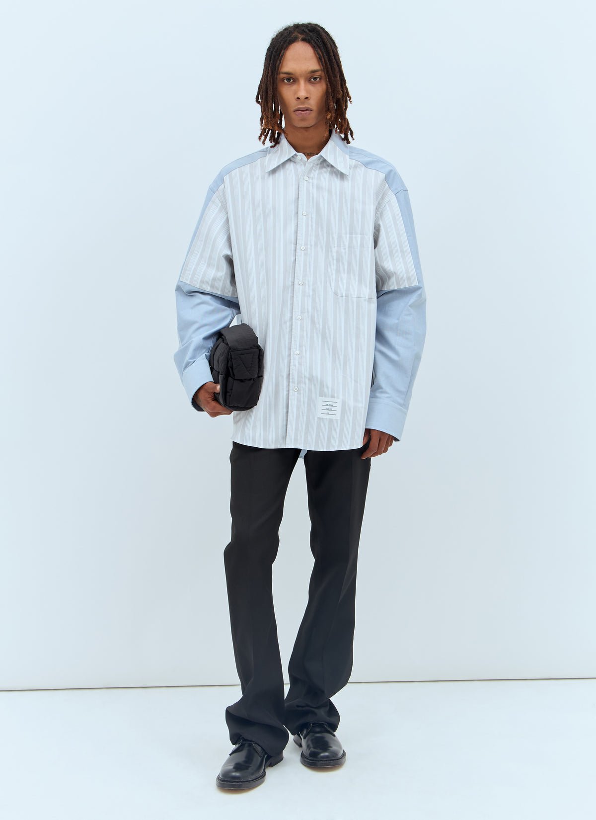 Thom Browne Men Oversized Striped Shirt THOM BROWNE