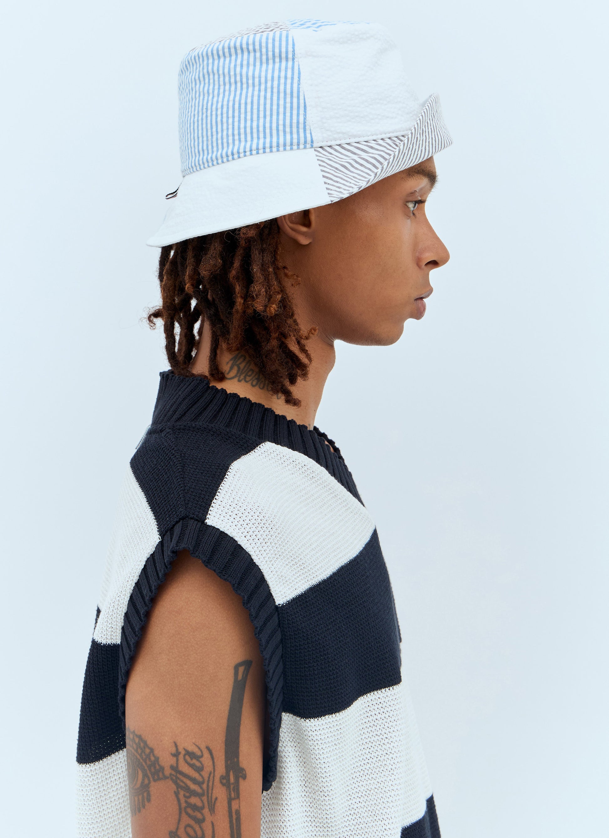 Thom Browne Men Quarter Bucket Hat THOM BROWNE