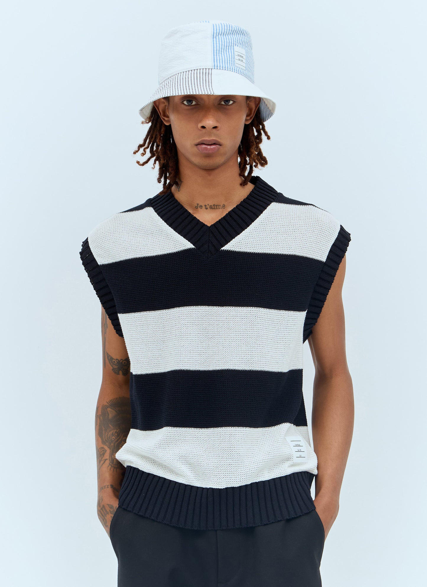 Thom Browne Men Quarter Bucket Hat THOM BROWNE