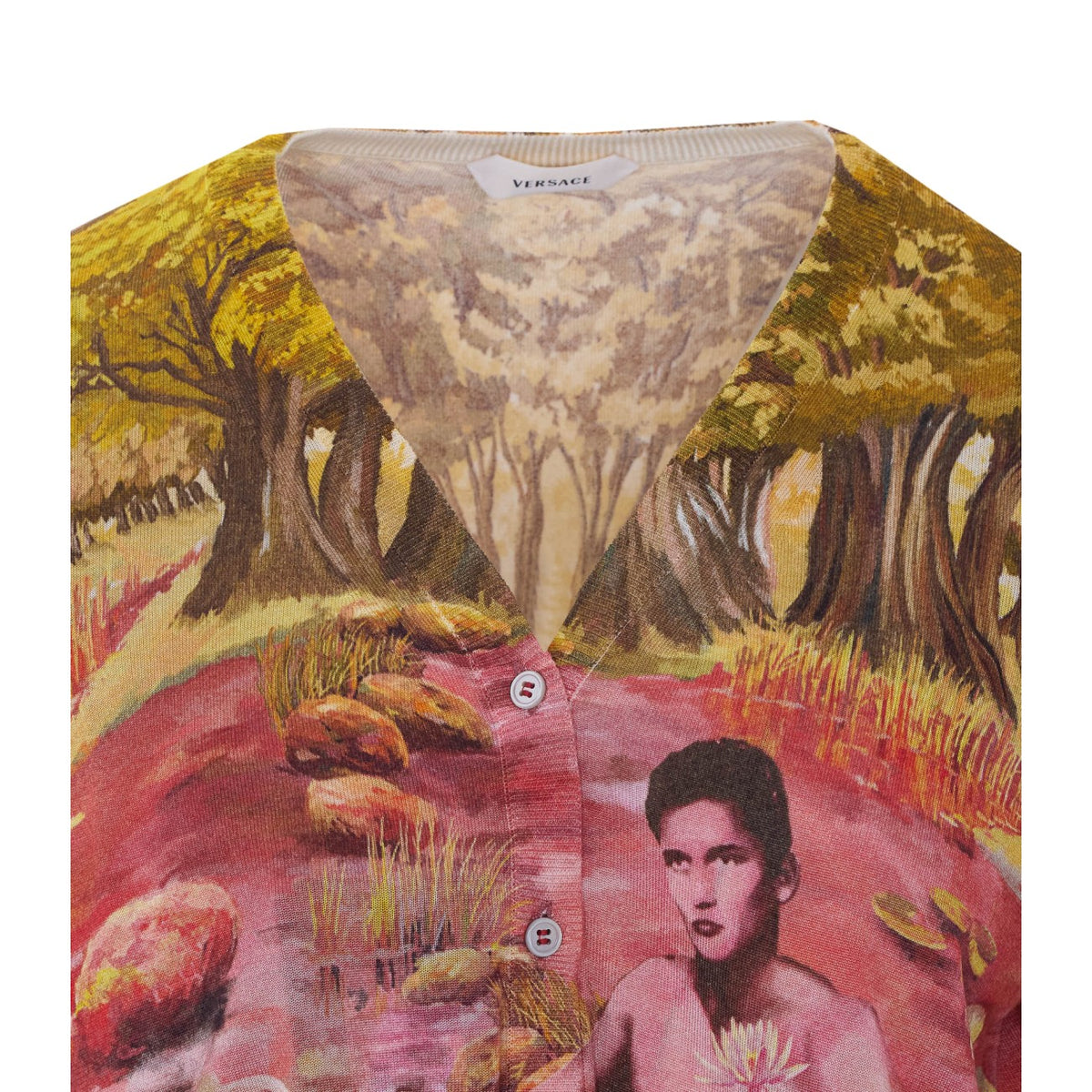 Versace Women The Naturist Print Silk Cardigan VERSACE