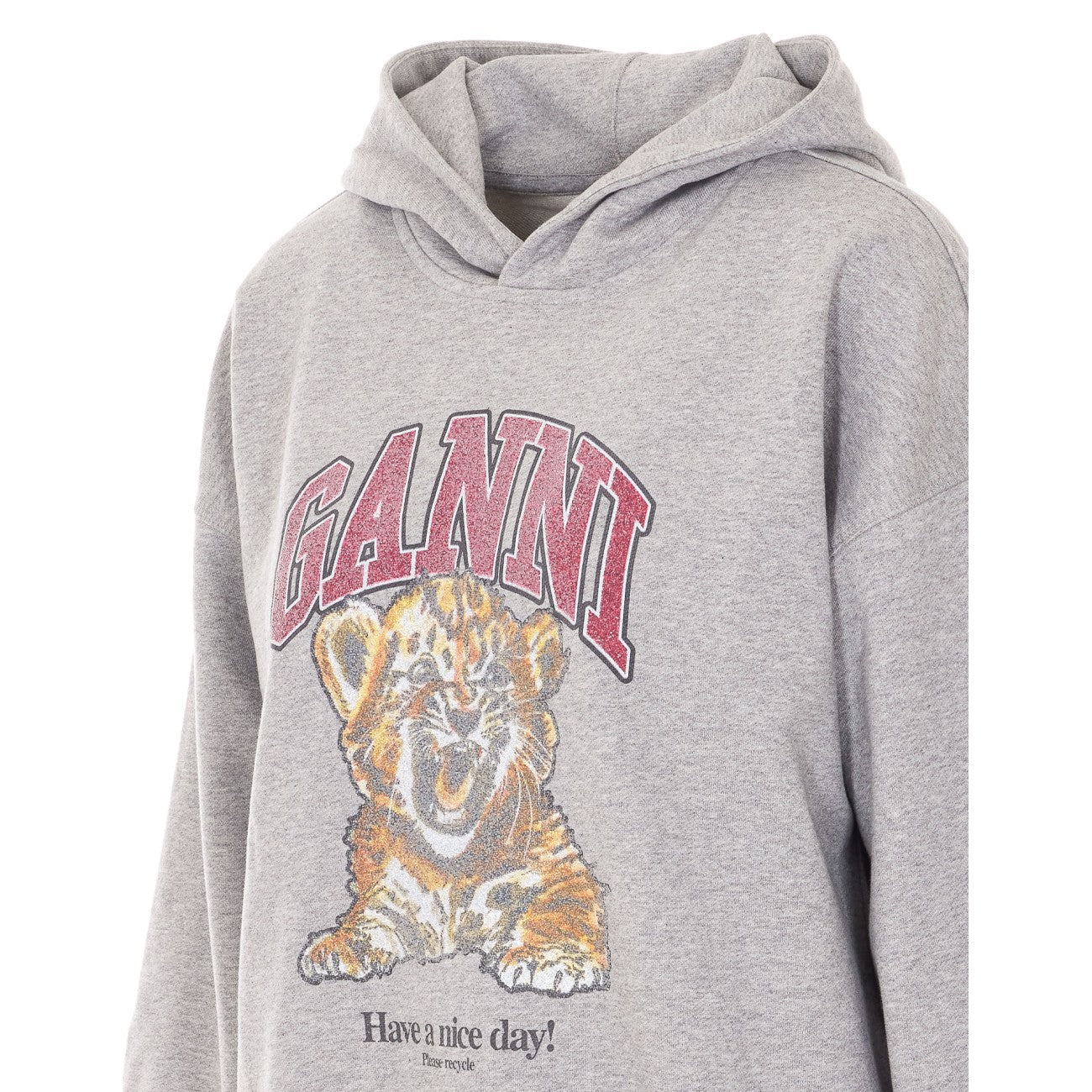 Ganni Women Tiger And Logo Hoodie GANNI