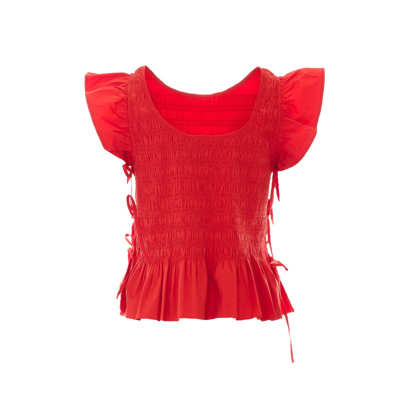 Ganni Women Top In Smocked Cotton GANNI