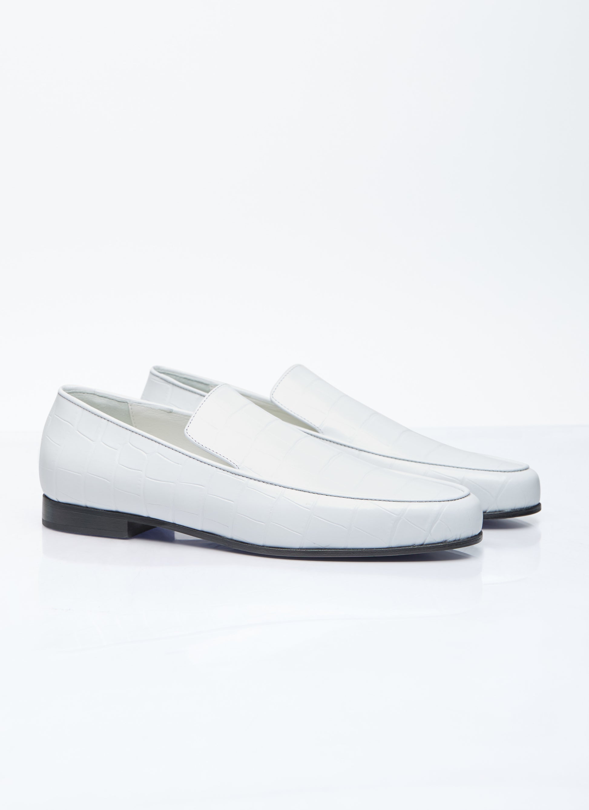 Toteme Women Croco Oval Loafers TOTEME