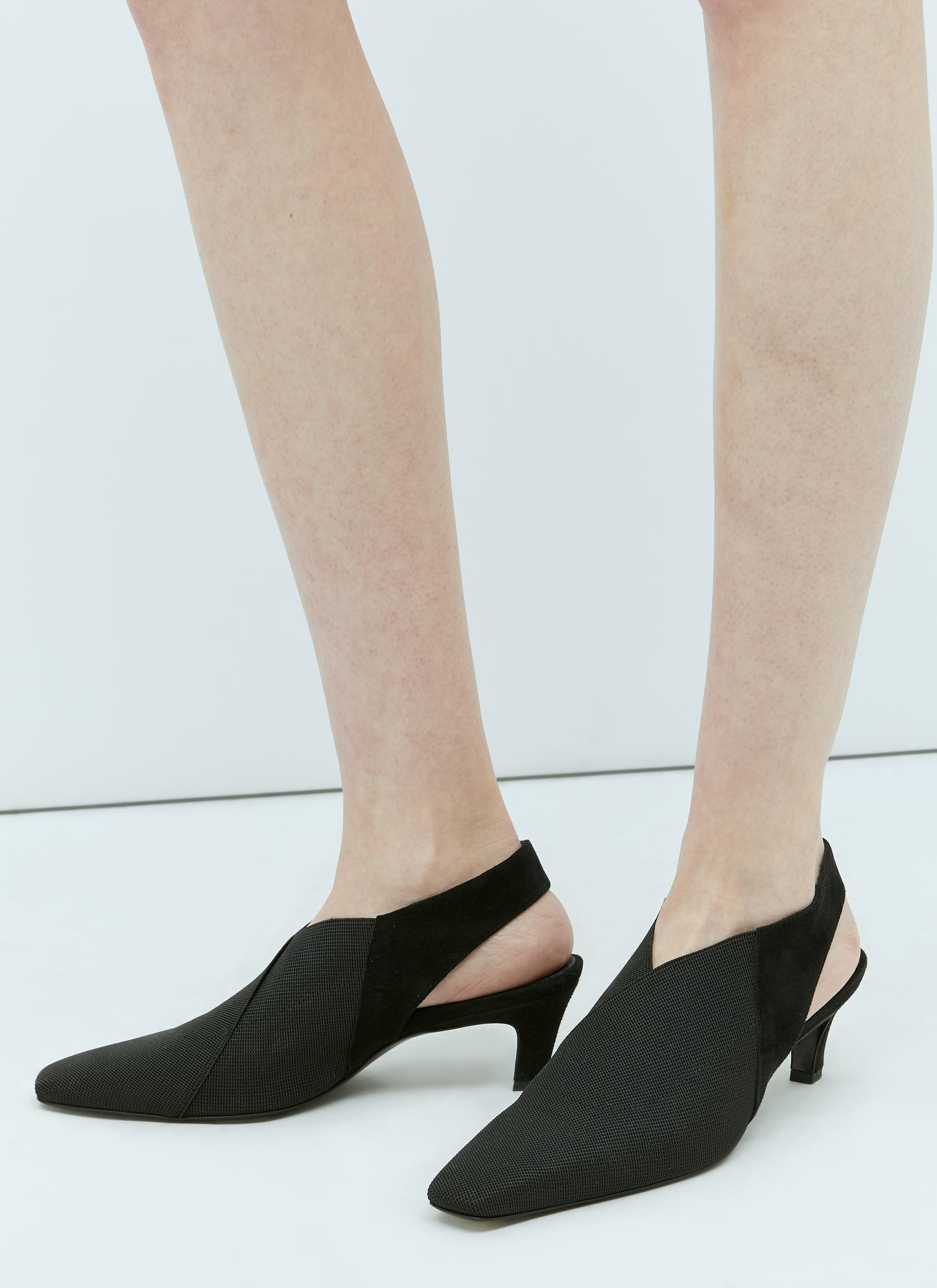 Toteme Women Mid Heel Elastic Slingback Pumps TOTEME
